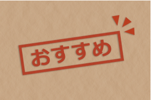 赤枠の中に赤文字で書かれたおすすめ
