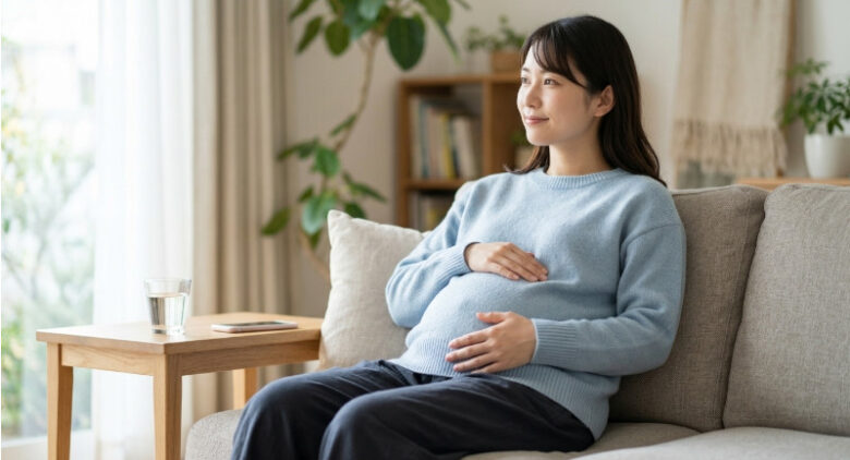 生のたらこを食べてしまった後に慌てず体調を見守る妊婦さんの様子